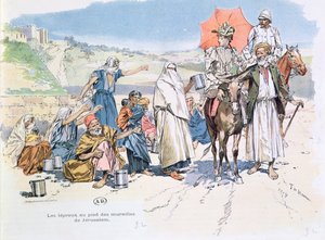 Spedalske uden for Jerusalems mure, 1892 af T. de Haener