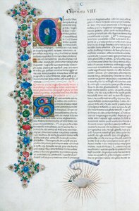 Oplyst manuskriptside fra Decameron, af Giovanni Boccaccio, italiensk, c1467.