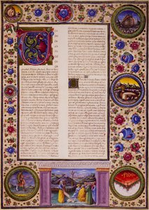 Incipit fra Joels Bog, fra bind II af Bible of Borso d