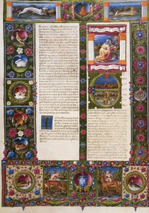 Slutningen af Femte Mosebog og indledning fra Josvas Bog, fra bind II af Bible of Borso d