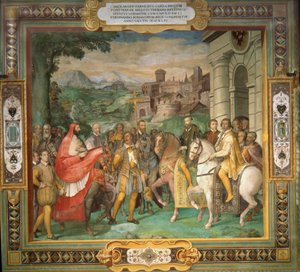 Mødet mellem den hellige romerske kejser Charles V og Alessandro Farnese i 1544