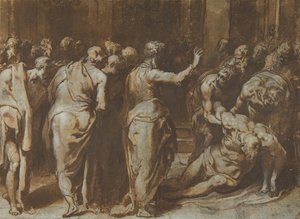 Sankt Paul genopretter Eutychus til live, 1529-66.