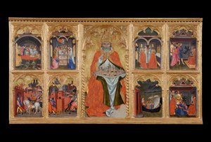 San Gimignano troner med otte historier om sit liv af Taddeo di Bartolo