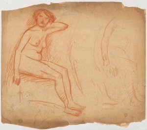 Studie einer sitzenden Frau af Tadeusz Makowski
