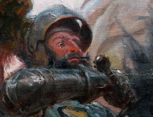 Slaget ved Grunwald detalje, 1910 af Tadeusz Popiel