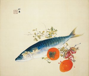 Efteråret feder fisk og modner vilde frugter, 1925
