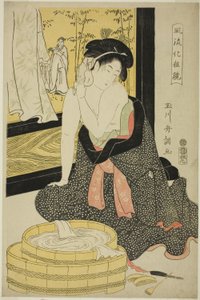 Mirror of Elegance (Furyu kesho kagami) (farvet træbloktryk; oban) af Tamagawa Shucho