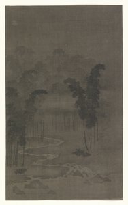 Bambus skov om natten af Tan Zhirui (attributed to)