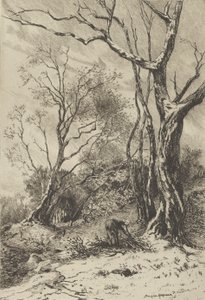 En Hiver., 1800-tallet. af Tancrède Abraham