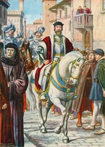Cosimo I med sine spanske og tyske vagter, som altid fulgte ham af Tancredi Scarpelli