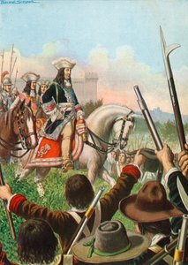 Krigserklæring mellem Piemonte og Frankrig modtaget med glæde af undersåtter af Victor Amadeus af Tancredi Scarpelli
