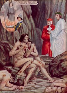 Illustration til Dantes guddommelige komedie af Tancredi Scarpelli