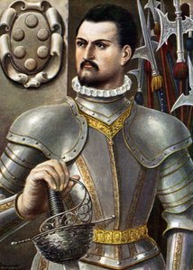 Portræt af Jean de Medicis kendt som Jean des Bands Noires (Giovanni dalle Bande Nere) (1498-1526) Italiensk condottiere Illustration af Tancredi Scarpelli (1866-1937) fra "" Storia d