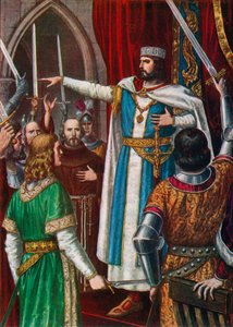 Rudolf II af Bourgogne kronet til konge af langobarderne i Pavia, 923 af Tancredi Scarpelli