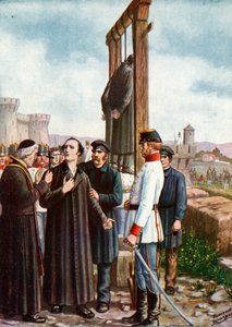 Belfiore-martyrerne: Don Enrico Tazzolis sidste øjeblikke, 1853 af Tancredi Scarpelli