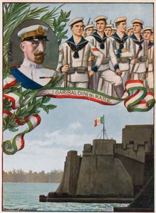 Slottet i Tripoli, hvorpå de italienske marinesoldater rejste tricoloren af Tancredi Scarpelli