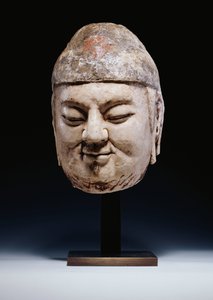 Et marmorhoved af en embedsmand, Tang-dynastiet eller lidt tidligere, ca. 618-907 af Tang Dynasty Chinese School