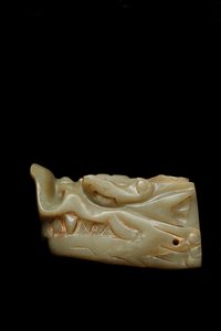 Junkunc Jade Dragehoved af Tang Dynasty Chinese School