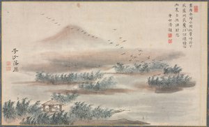 En af otte udsigter over floderne Xiao og Xiang, 1788. af Tani Bunch