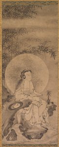 Guanyin med hvid kappe af Tani Buncho