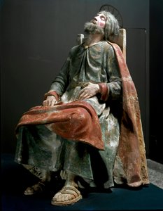 Englen, der annoncerer Jesu fødsel Detalje af Saint Joseph. Skulptur af Tanzio da Varallo (Antonio d