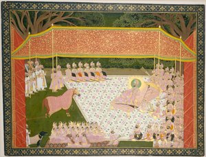 Maharana Sarup Singh inspicerer en præmiehingst, 1845-46. af Tara