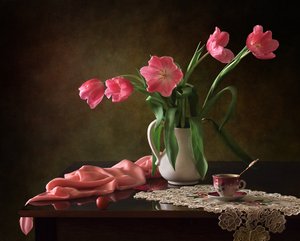 Elegante lyserøde tulipaner af Tatyana Skorokhod