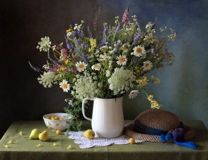 Rustik buket med vilde blomster