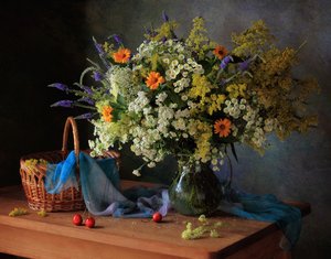 Farverige sommerblomster