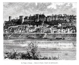 Chinon og Vienne-floden, Frankrig, 1800-tallet af Taylor