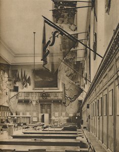 Hvor pensionisterne spiser under farver, der er strålende, c1935. af Taylor
