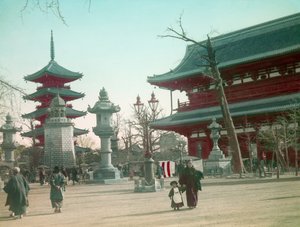 Senso - Ji tempelport, Tokyo ca. 1900 - 1915 (fotografi)