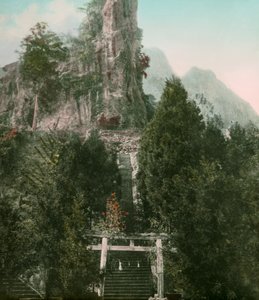 Udsigt over Mount Myogi i Gunma Prefecture, ca. 1900 - 1915 (fotografi)