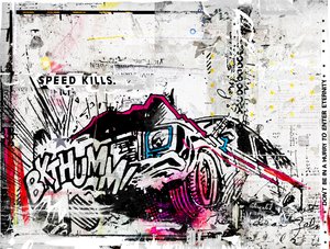 BKTHUMM, 2015 (Collage på lærred) af Teis Albers