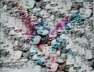 Crazy Horses, 2014 (Collage på lærred) af Teis Albers