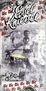 Evel Knievel, 2015 (Collage på lærred) af Teis Albers