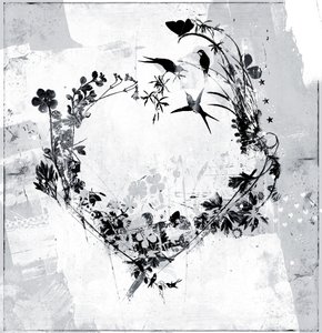 Flower Heart, 2015 (blandet medier på lærred) af Teis Albers