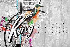 Kingbird, 2015 (Collage på lærred) af Teis Albers