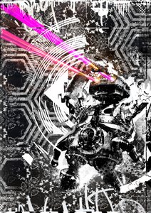 Laser Robotics, 2016 (Collage på lærred) af Teis Albers