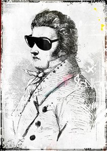 Mr Sunglasses II, 2016 (Collage på lærred) af Teis Albers