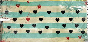 Rows of Hearts, 2016 (Collage på lærred) af Teis Albers