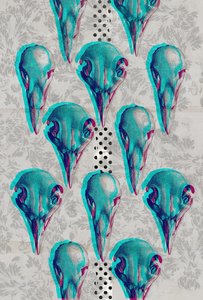 Series of Skulls, 2016 (Collage på lærred) af Teis Albers