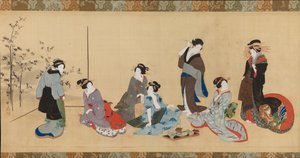 Kvindelig parodi på de syv filosoffer i bambusskoven Detail