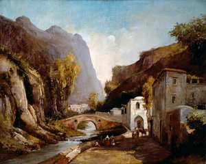 Mills Valley i Amalfi (olie på lærred)