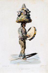 Tamburmanden, gravering af Giovanni Fusaro (1803-1894) efter en tegning af Teodoro Duclere (1816-1867). Italien