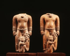 Drenge med aber, Davaravati School (terracotta) af Thai School