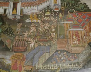 Udsnit af byen Phitsanulok, Wat Bowonniwet Vihara, Bangkok af Thai School