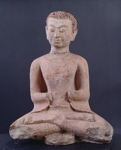 Discipel i tilbedelse (terracotta) af Thai School