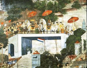 Munk taget til klostret efter sin indvielse (fresco) af Thai School