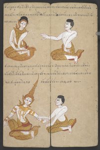 Eller 16455 f.19r, Heldige og uheldige kombinationer af par, fra Phrommachat (pergament) af Thai School